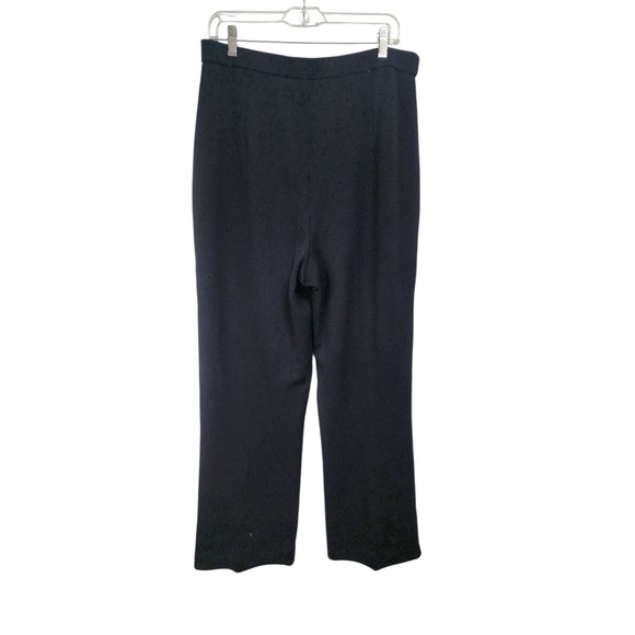 St John Collection Wool Rayon Knit Pants Black High Rise Career Trousers - Picture 3 of 5